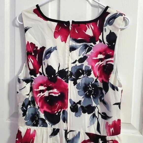 Corey P Career Office Event Floral Surplice Top Flowy Mini Dress - Picture 5 of 9